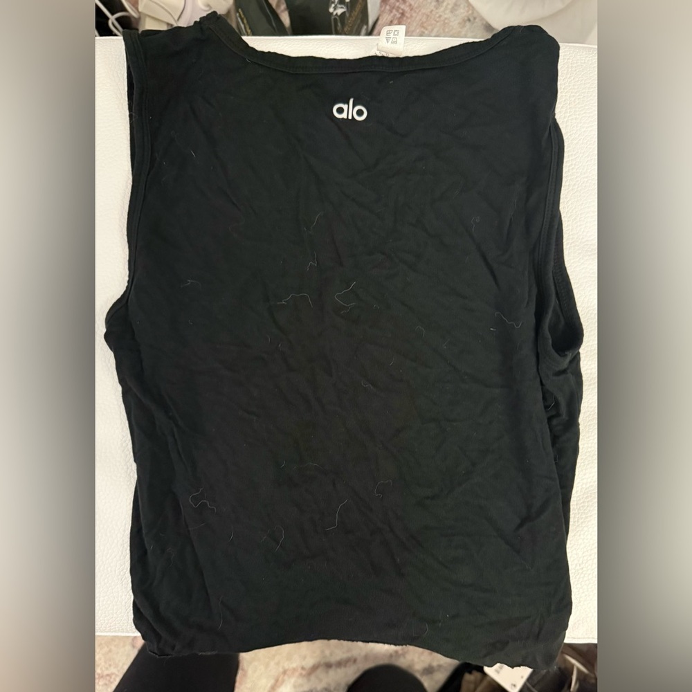 Black Alo Yoga Knotted Tank Top